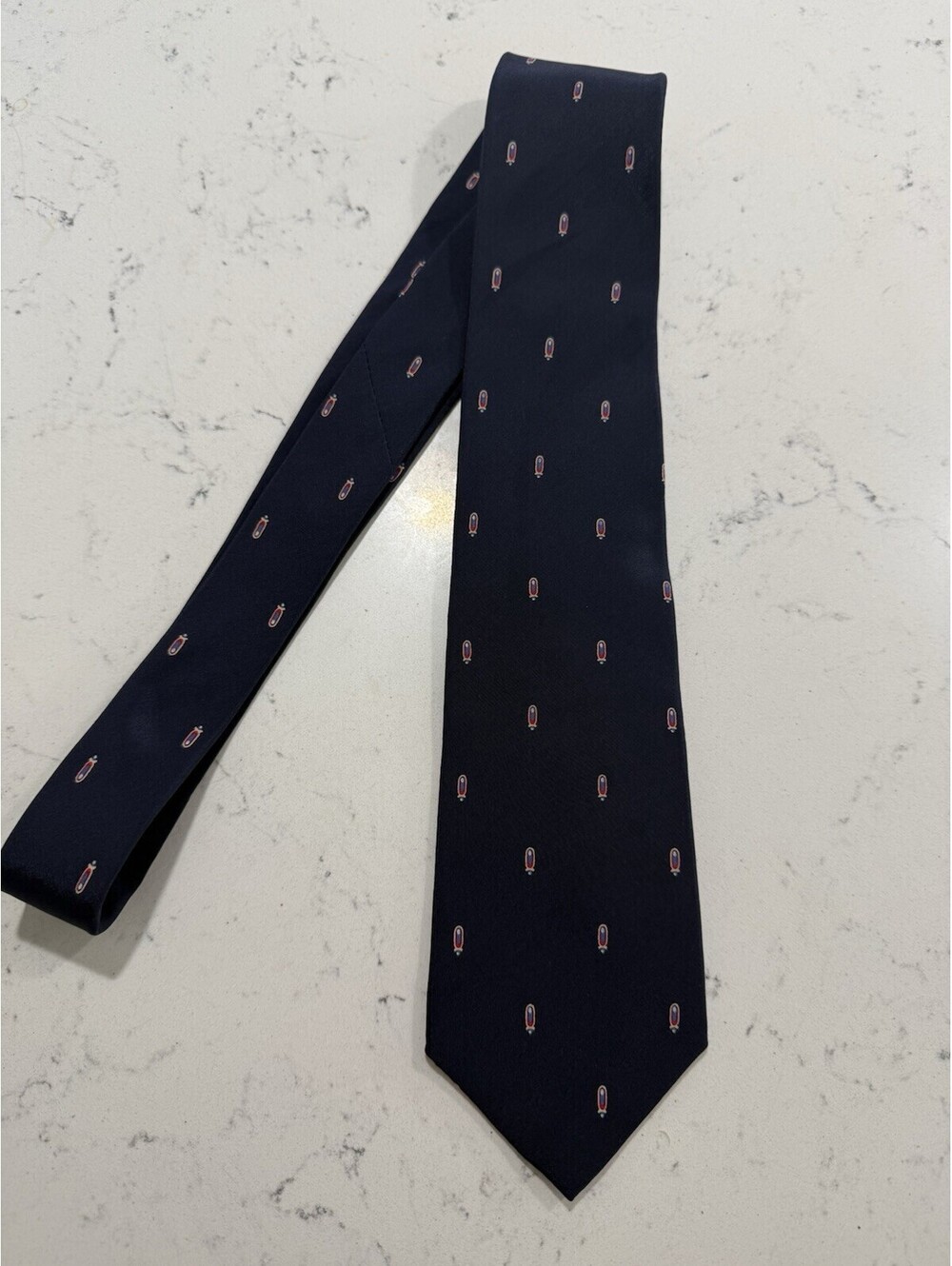 Lanvin Paris Neck Tie Silk Blue Mens
